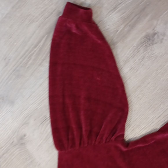 OVS drop shoulder medium maroon burgundy bishop balloon lantern sleeve sweater - Picture 13 of 16